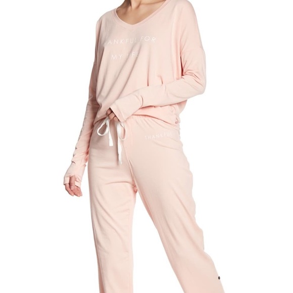 Peace Love World Other - Peace love world peach/pink thankful pajama set